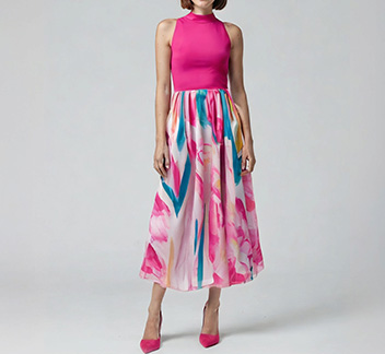 Colorblock Pink Midi