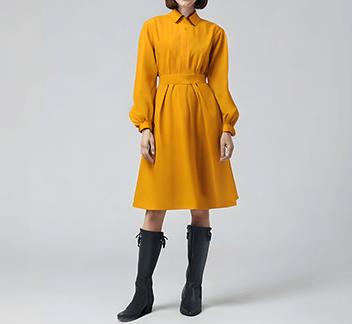 Mustard Midi Look