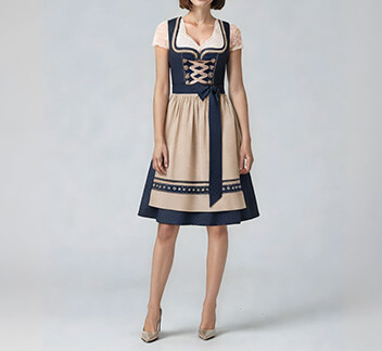 Navy Beige Dirndl