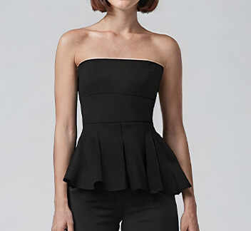 Strapless Peplum Top